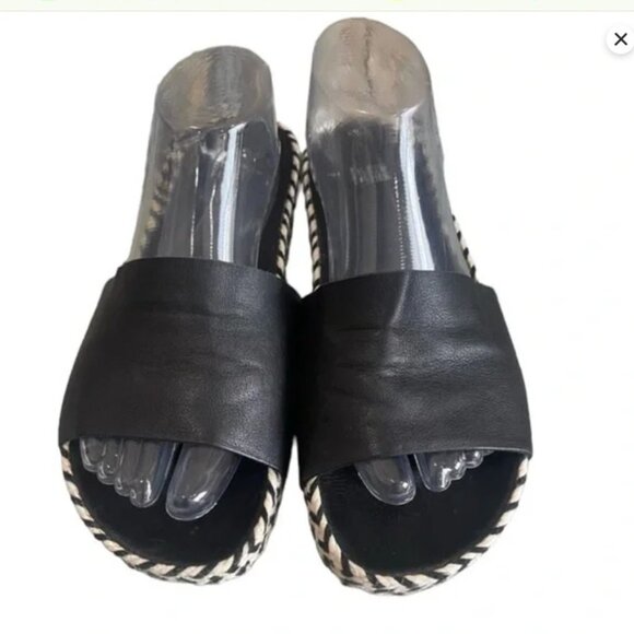 Eileen Fisher Black/White Slide Sandals Size 7 - Picture 2 of 6